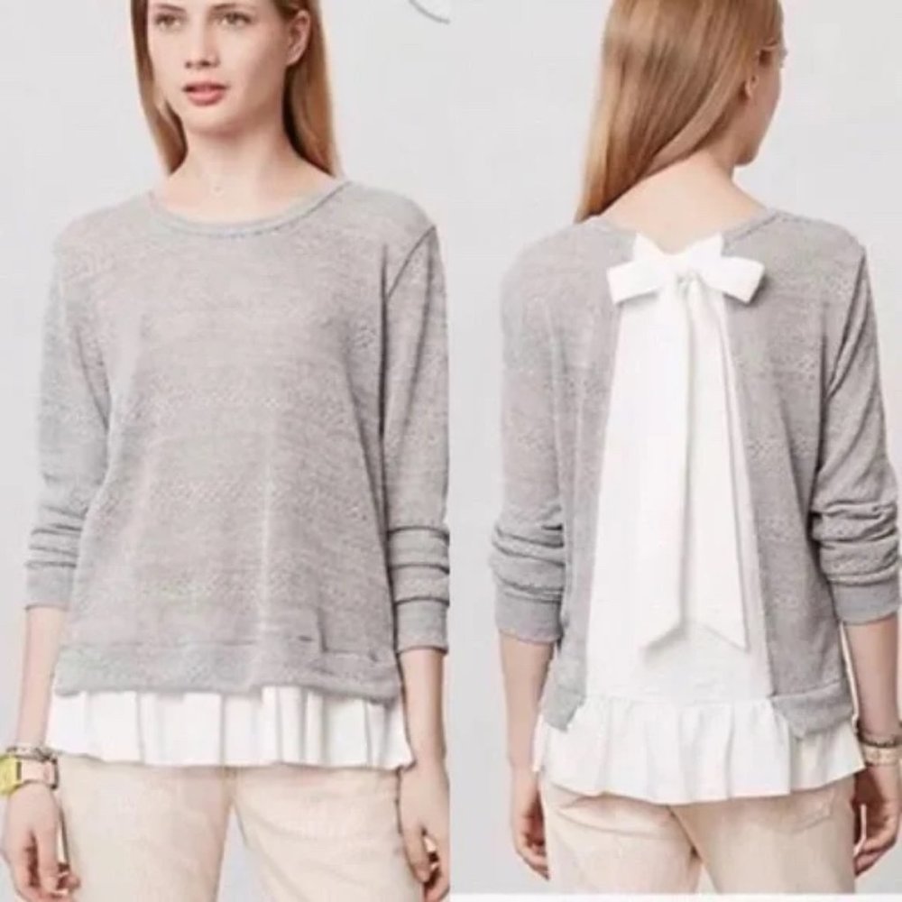 Anthropologie Postage Stamp Small sweater/blouse grey